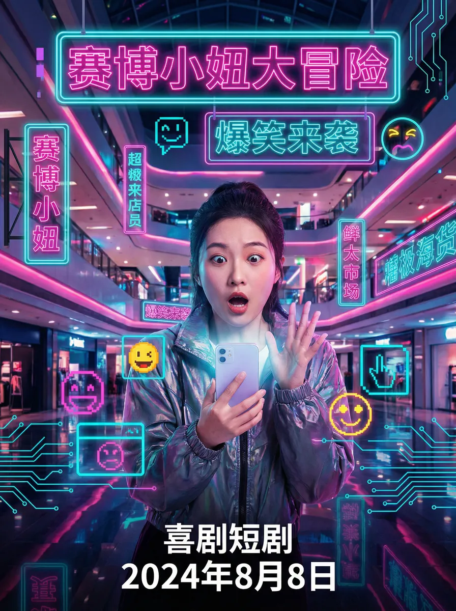 中文字幕2018年最新中字版 搞笑喜剧短剧 - 赛博小妞大冒险海报